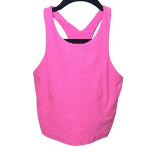 Beyond Yoga Spacedye Cropped Racerback Tank Built In Bra Pink Size Small